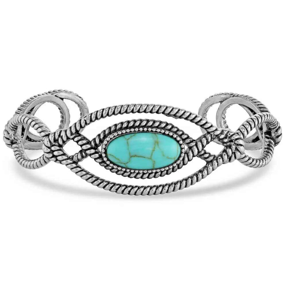 Montana Silversmiths Bowline Knot Turquoise Cuff Bracelet