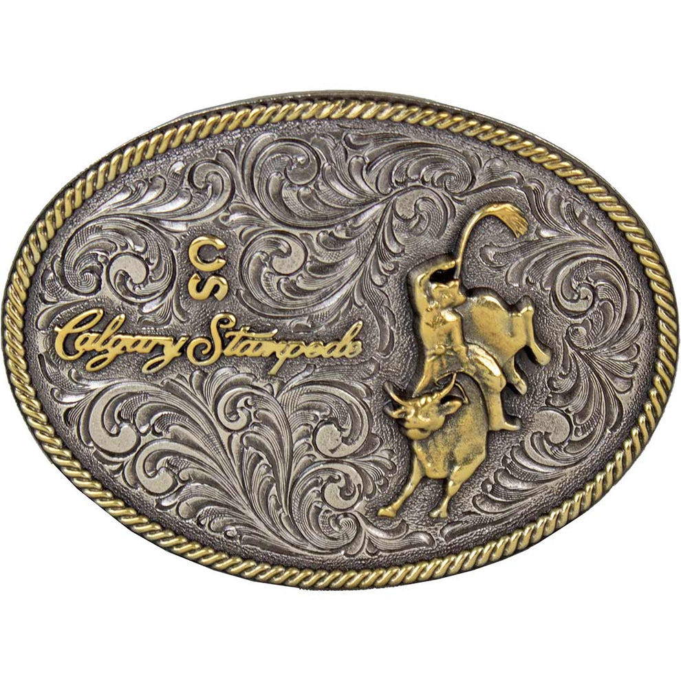 Montana Silversmiths Calgary Stampede Silver & Gold Oval Buckle