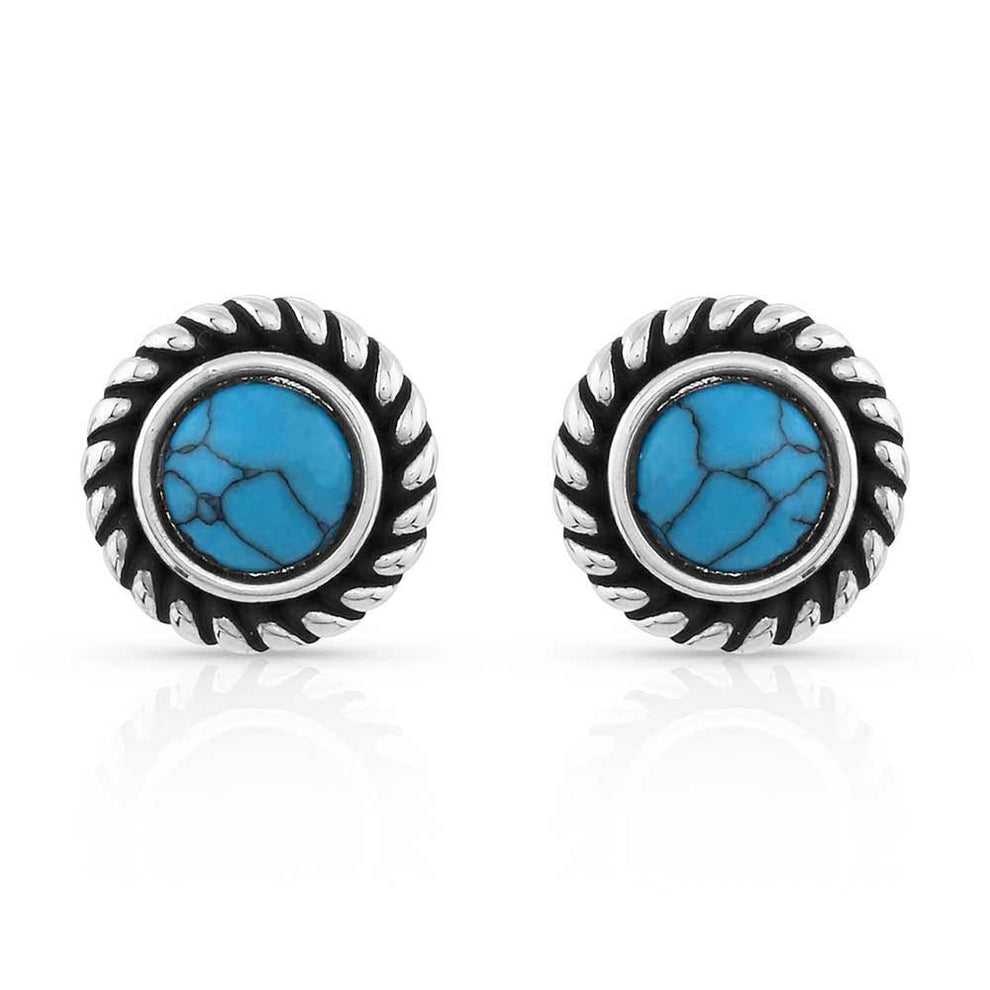 Montana Silversmiths Dueling Moons Studded Turquoise Earrings