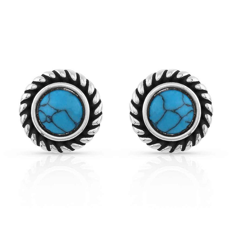 Montana Silversmiths Dueling Moons Studded Turquoise Earrings