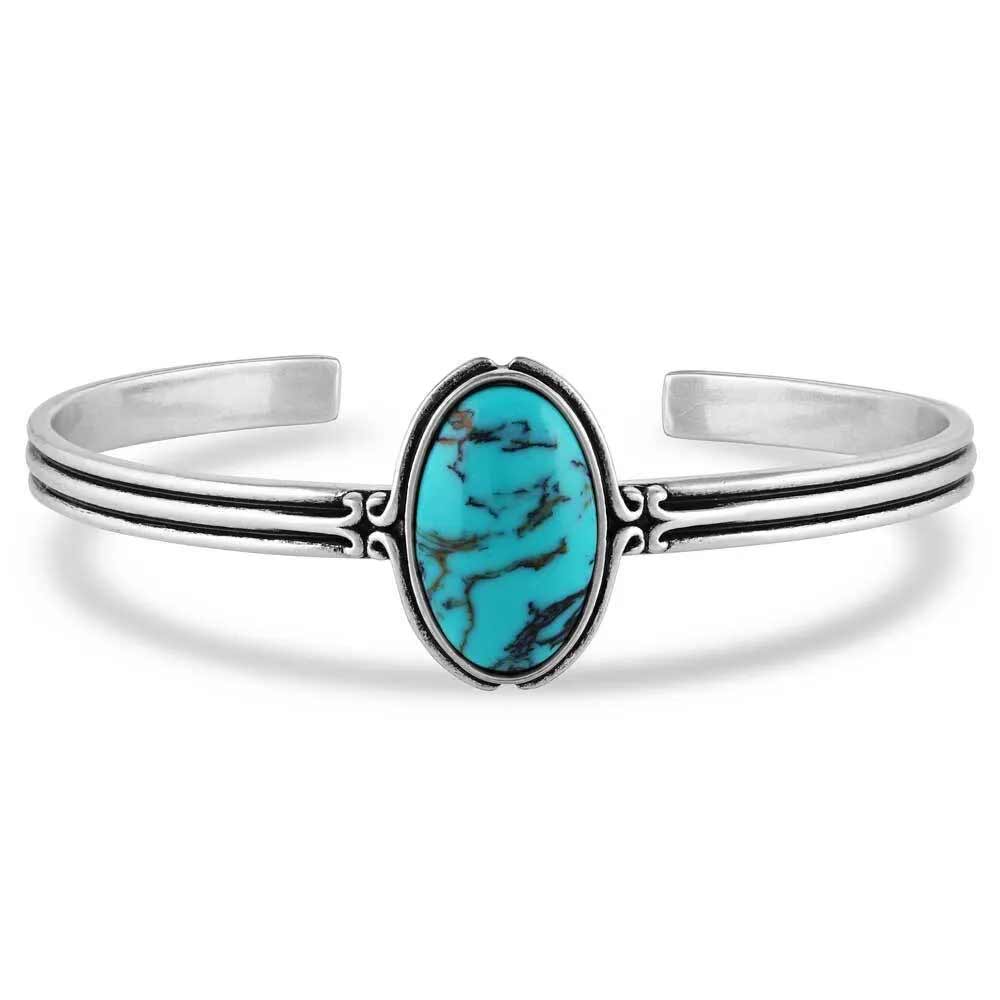 Montana Silversmiths Oasis Waters Oval Turquoise Cuff Bracelet