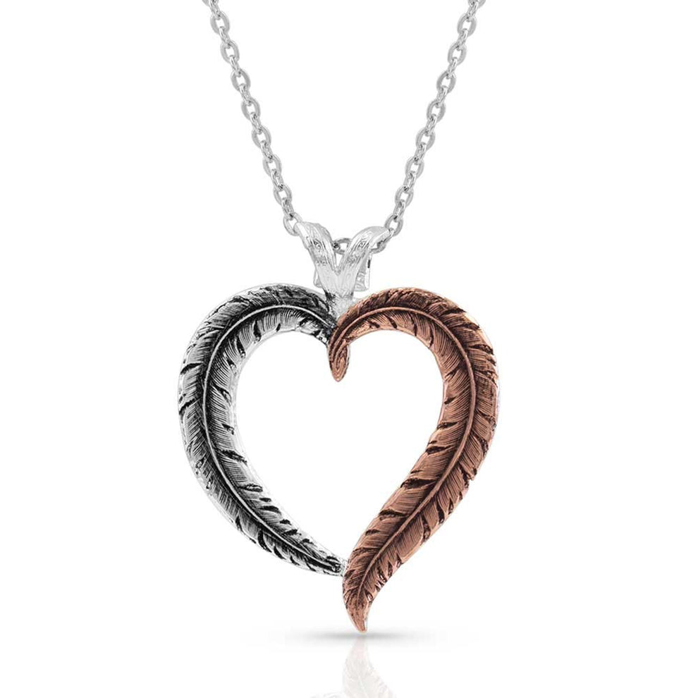 Montana Silversmiths Women's Hearts Aflutter Feather Necklace
