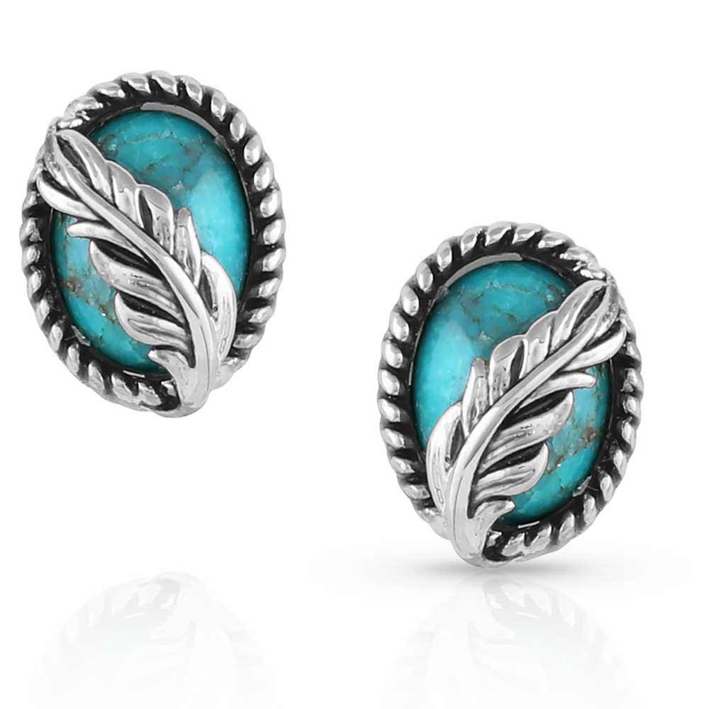Montana Silversmiths World's Feather Turquoise Post Earrings