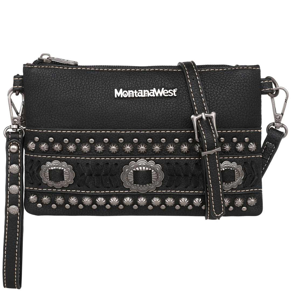 Montana West Concho Whipstitch Crossbody/Wristlet