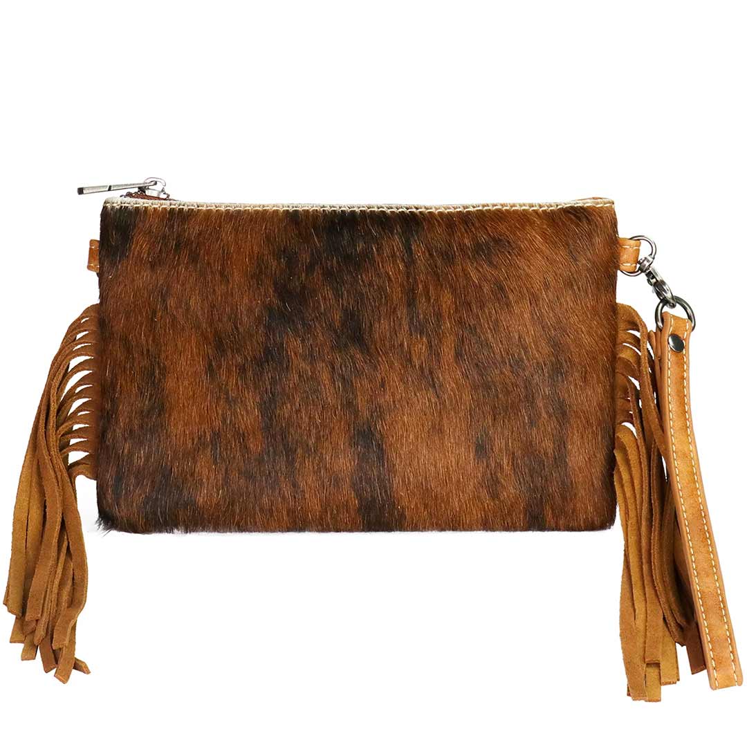 Montana West Hair-On Cowhide Leather Clutch/Crossbody