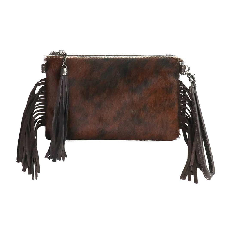 Montana West Hair-On Cowhide Leather Fringe Clutch/Crossbody