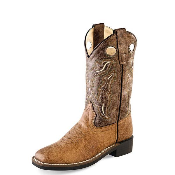 Old West Boys' Vintage Square Toe Cowboy Boots