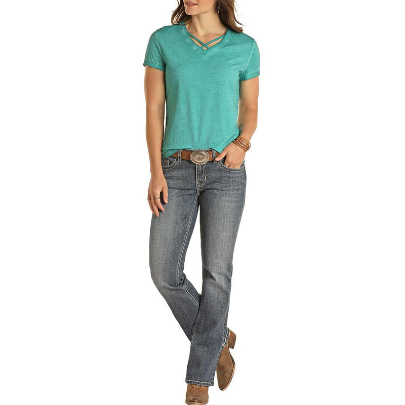 Panhandle Women's Criss-Cross Neck T-Shirt