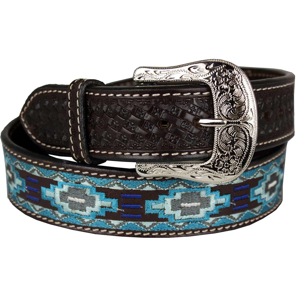 Buy Black Western Braided Belt For Men, Silver Buckle