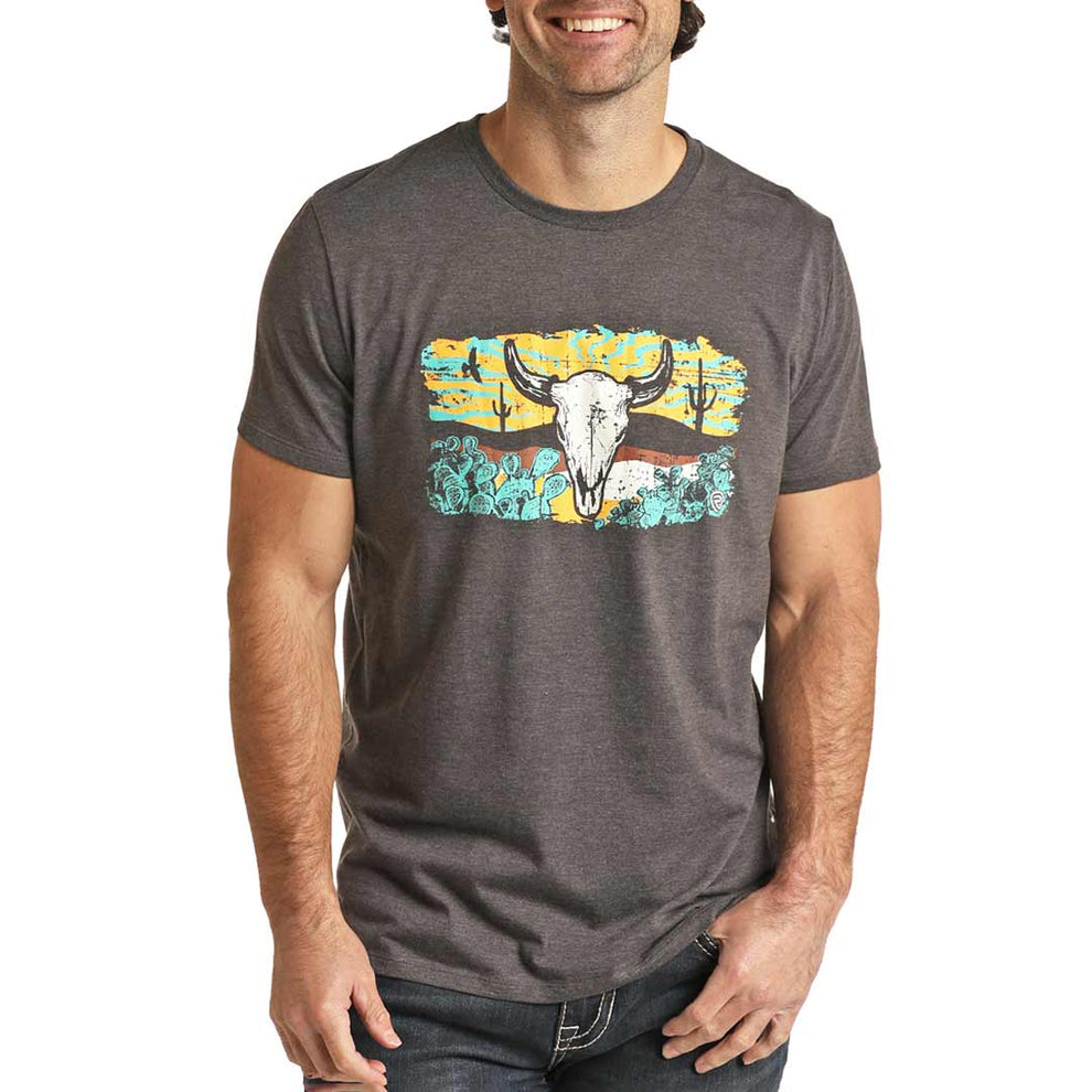 Rock & Roll Cowboy Men's Desert Graphic T-shirt