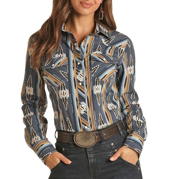 Rock Roll Cowgirl Women s Aztec Snap Shirt Lammle s Lammle s Western Wear
