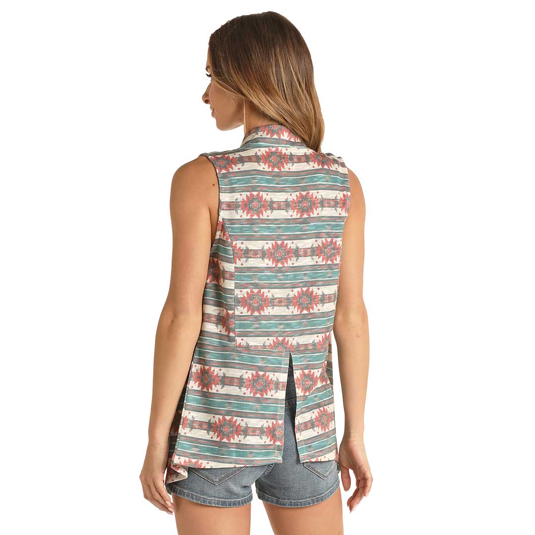 Rock & Roll Cowgirl Women's Aztec Print Vest