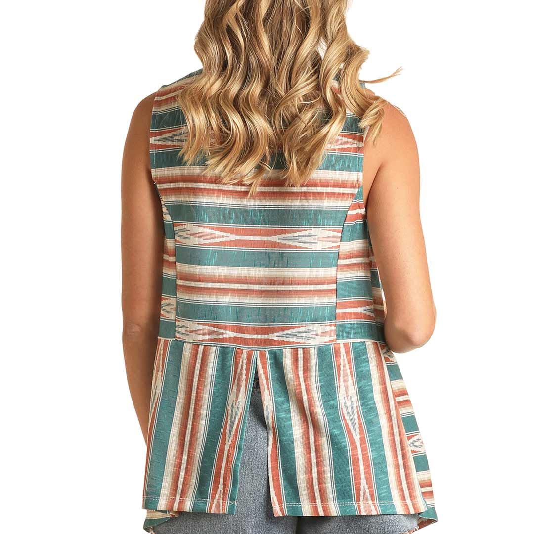 Rock & Roll Cowgirl Women's Aztec Stripe Vest
