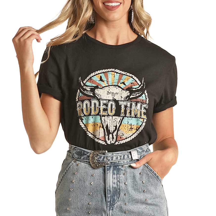 Rock & Roll Cowgirl Women's Dale Brisby Steer Head Graphic T-Shirt