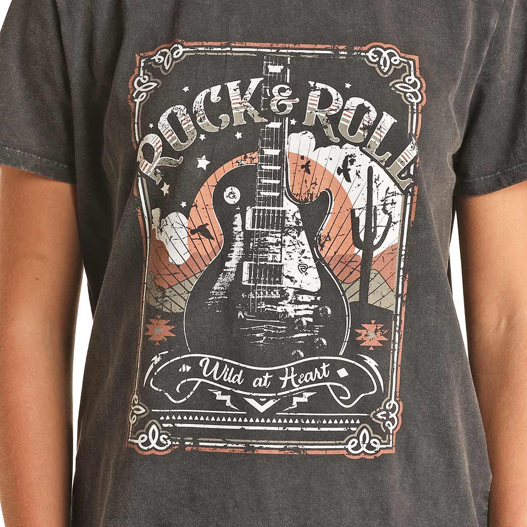 Rock & Roll Cowgirl Women's Guitar Graphic T-Shirt