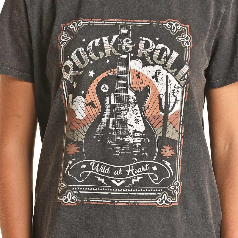 Rock & Roll Cowgirl Women's Guitar Graphic T-Shirt