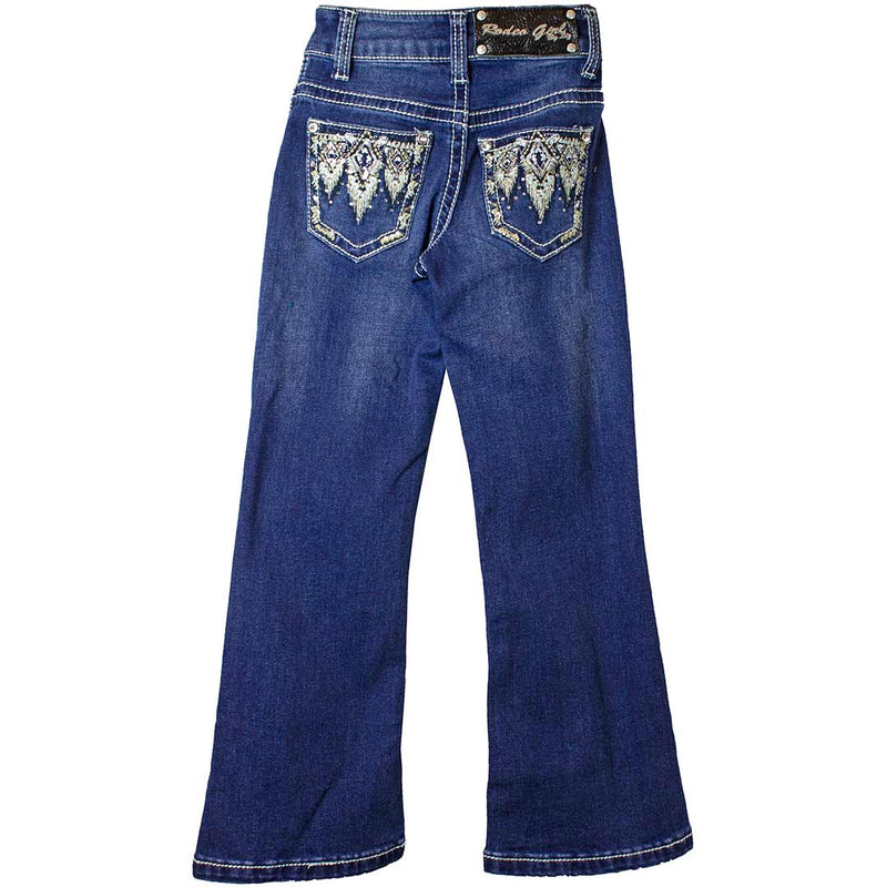 Rodeo Girl Girls' Aztec Pocket Bootcut Jeans