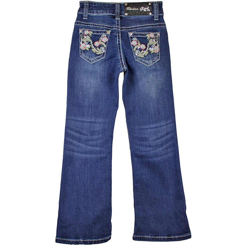 Rodeo Girl Girls' Embroidered Floral Bootcut Jeans