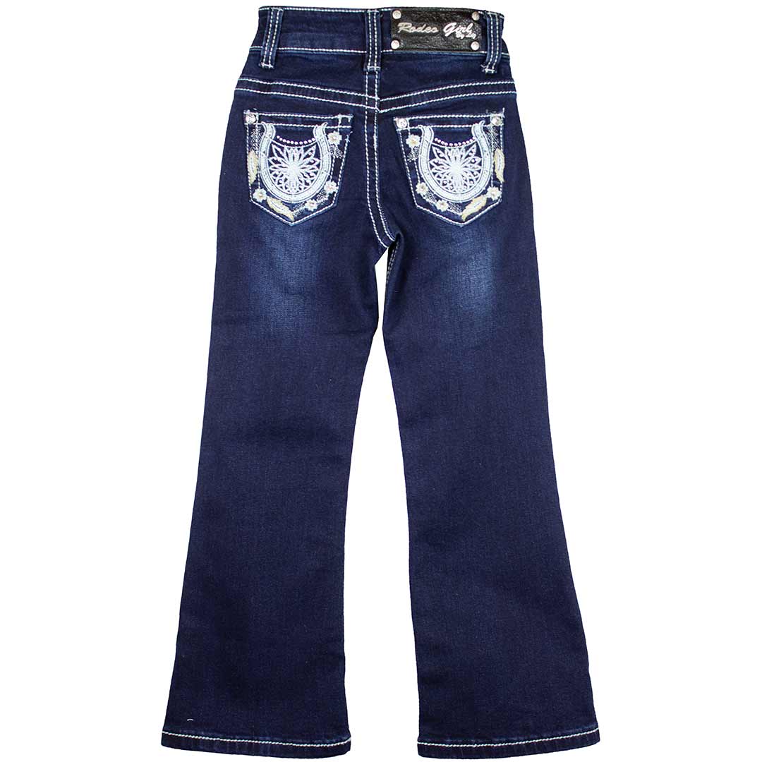 Rodeo Girl Girls' Horseshoe Star Bootcut Jeans