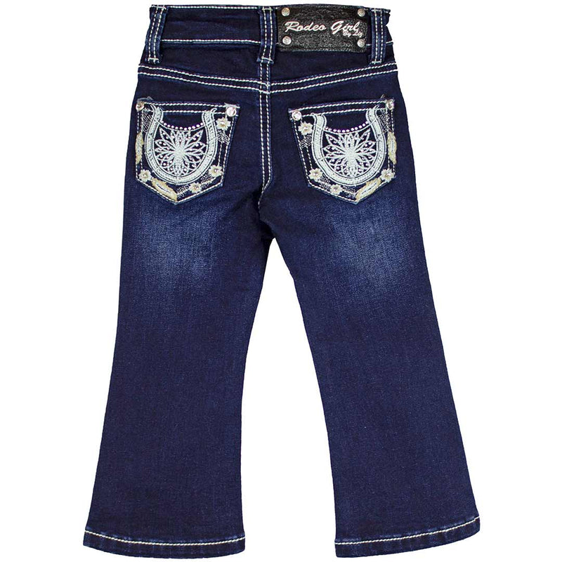 Rodeo Girl Toddler Girls' Horseshoe Star Bootcut Jeans