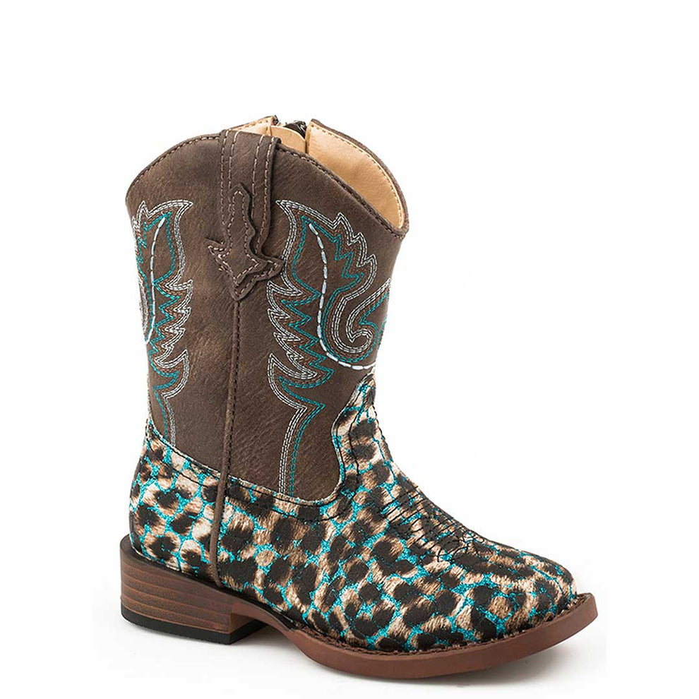 Roper Toddler Girl's Glitter Leopard Cowgirl Boots