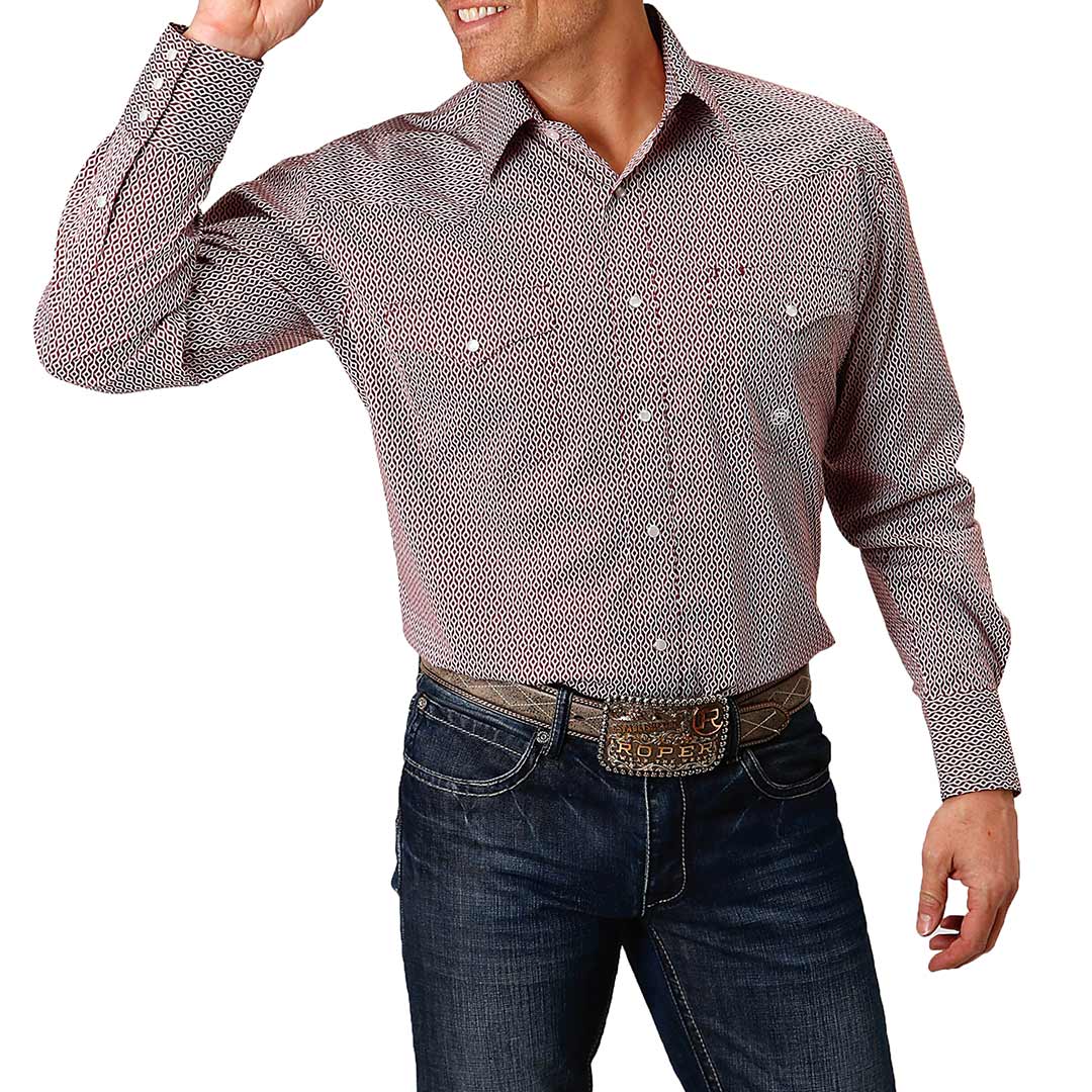 Roper Men's Geometric Print Snap Shirt