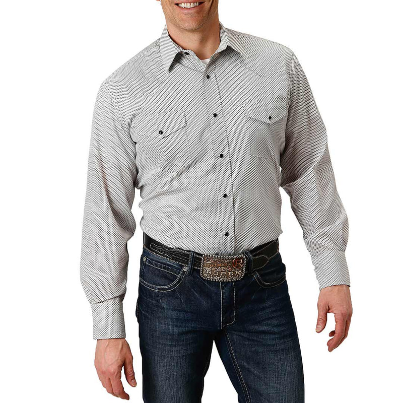 Roper Men's Micro Diamond Print Snap Shirt