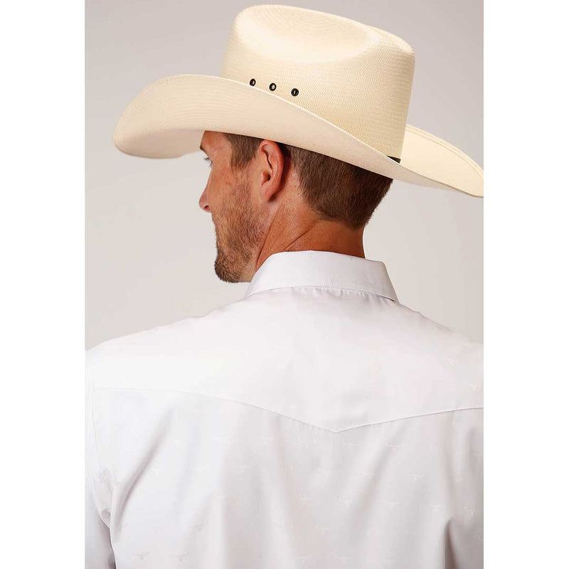 Roper Men's Tone-on-Tone Long Horn Snap Shirt