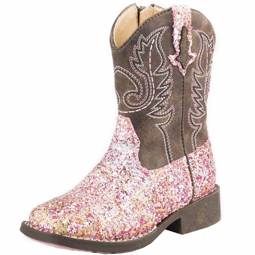 Roper Toddler Girl's Azteka Glitter Cowgirl Boots