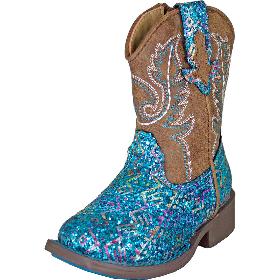 Roper Toddler Girls' Aztec Glitter Cowgirl Boots
