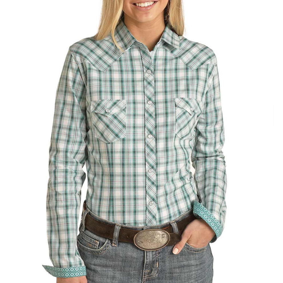 Rough Stock Women's Plaid Snap Shirt