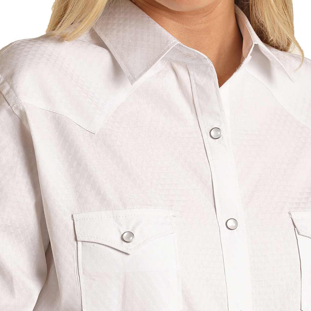 Rough Stock Women's Tone on Tone Diamond Snap Shirt