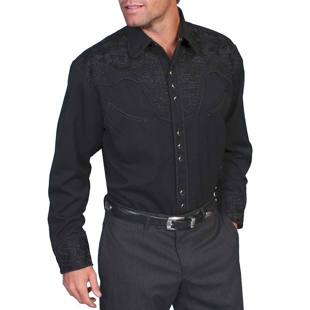 Scully Men s Floral Embr. Yoke Snap Dress Shirt Lammle s