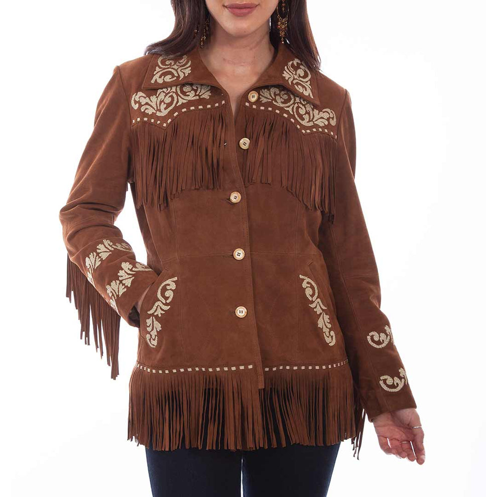 Scully Women's Fringe Embroidered Suede Jacket