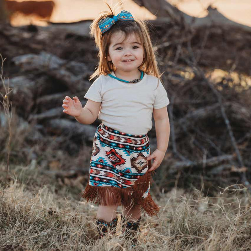 Shea Baby Toddler Girls' Aztec Fringe Skirt