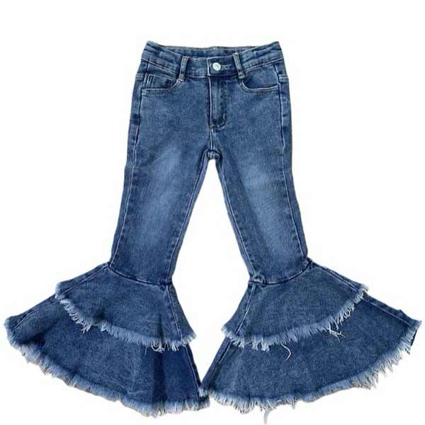Shea Baby Toddler Girls' Ruffle Bell Bottom Jeans