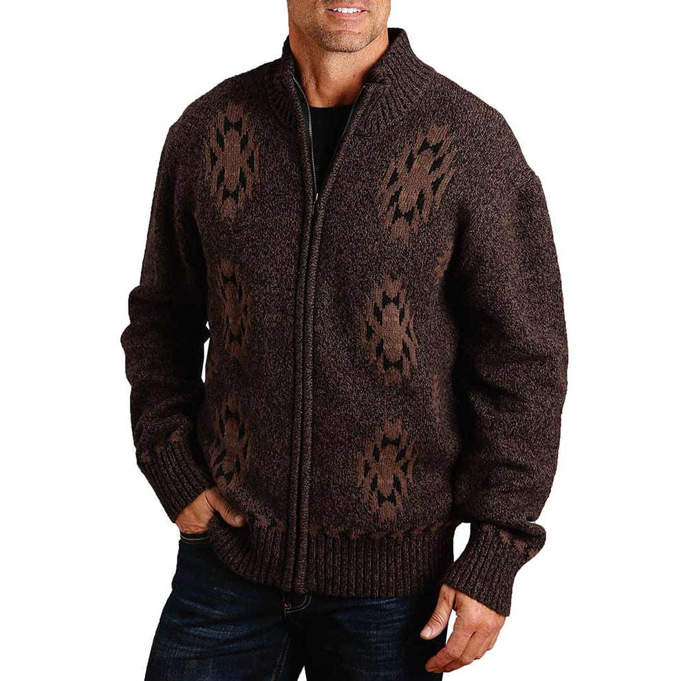 Stetson Men's Aztec Full Zip Knit Sweater