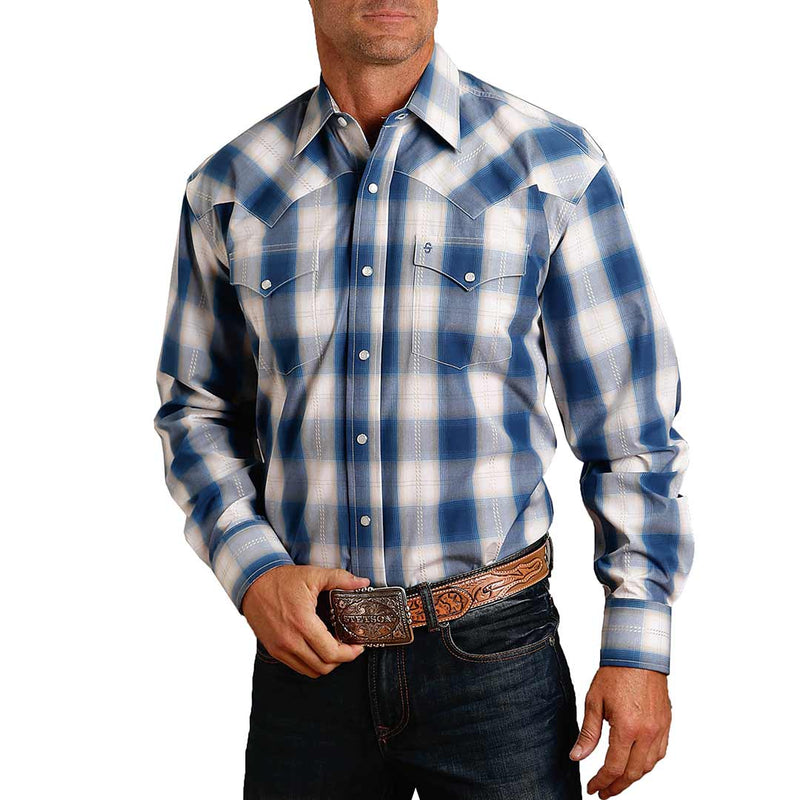 Stetson Men's Stitch Accent Plaid Snap Shirt