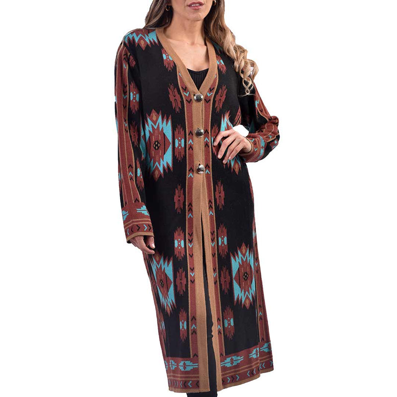 Time of the West Women's Aztec Duster Cardigan