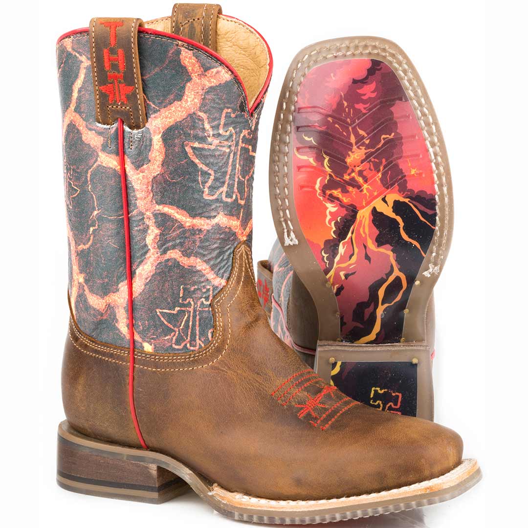 Tin Haul Boys' Beware of Lava Cowboy Boots