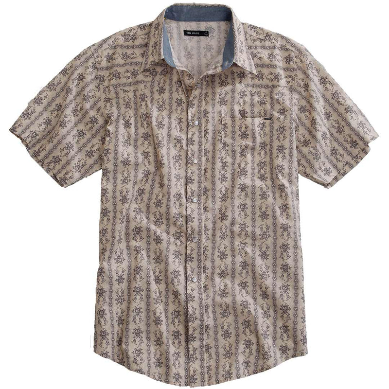 Tin Haul Men's Short Sleeve Floral Print Snap Shirt