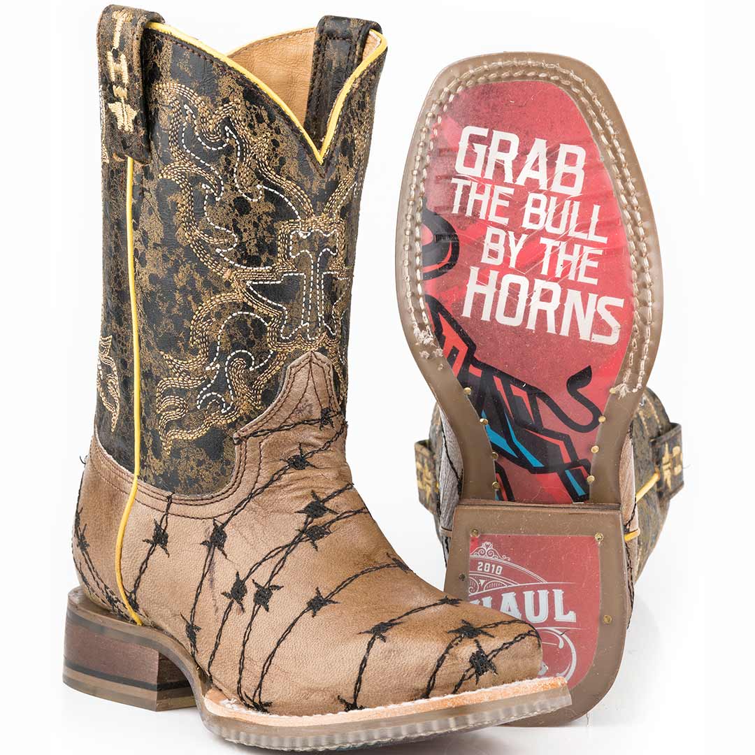 Tin Haul Youth Boys' Grab the Bull Cowboy Boots