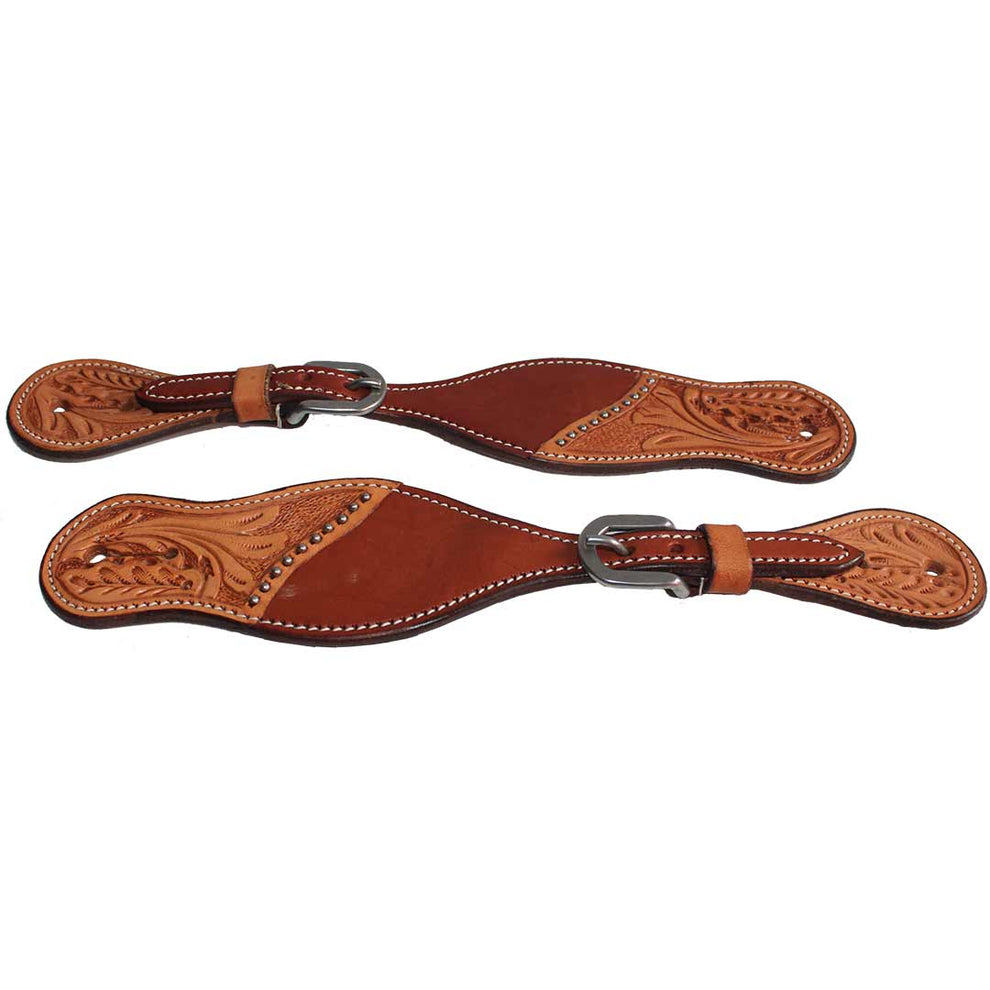 True North Trading Carved Leaf Spur Straps