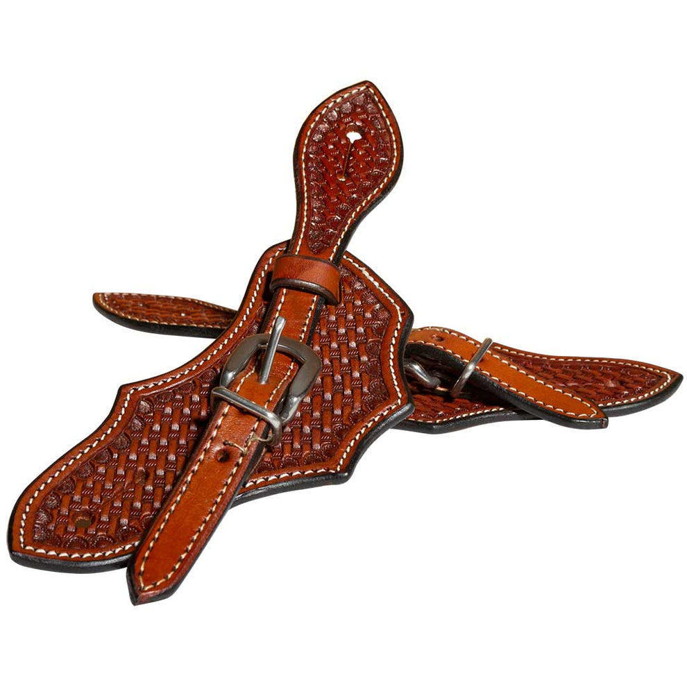 True North Trading Stamped Basketweave Spur Straps