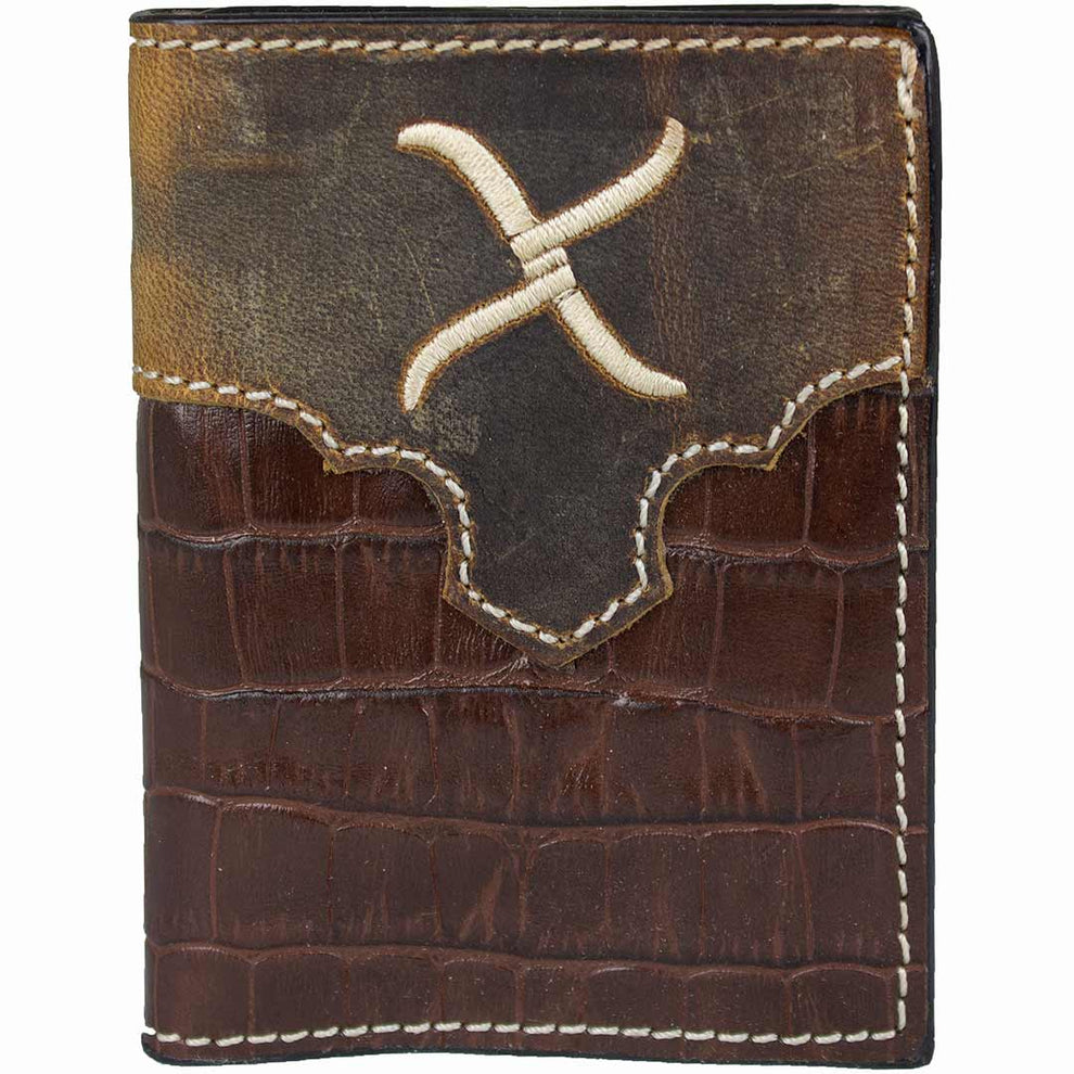 Twisted X Men's Croc Skin Tri-fold Wallet