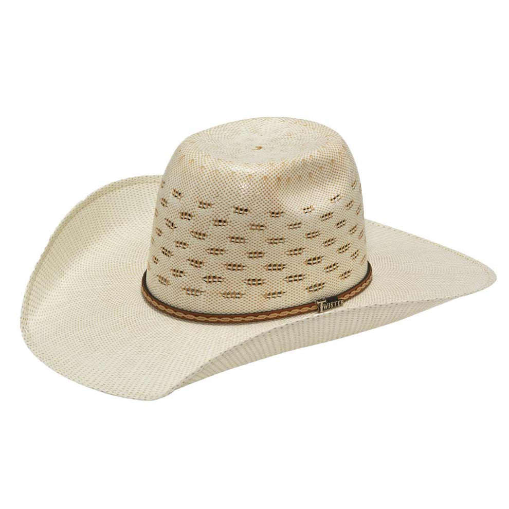 Twister Bangora Straw Rounded Brick Crown  Cowboy Hat