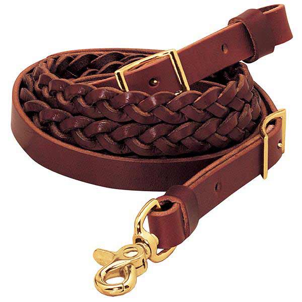 Weaver Burgundy Classic 3-PlaitRoper Reins