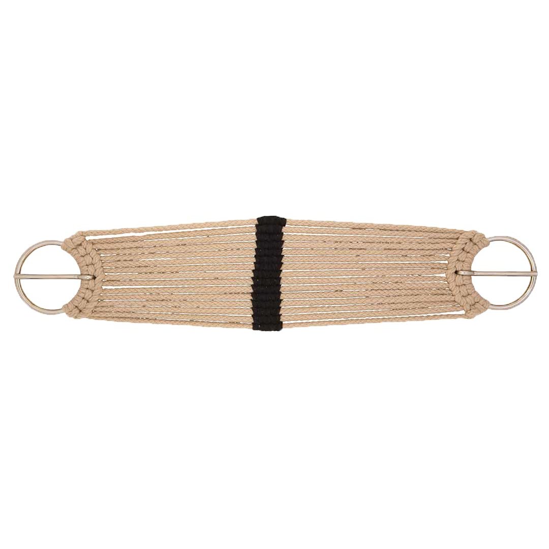 Weaver Leather Rayon 15 Strand Pony Cinch - 22" Tan With Black Accents