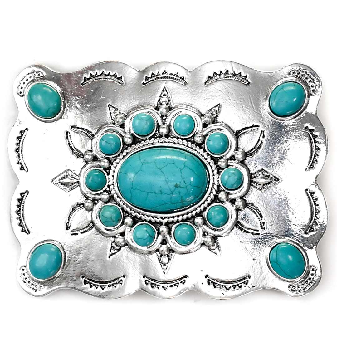 West & Co Jewelry Rectangular Concho Belt Buckle