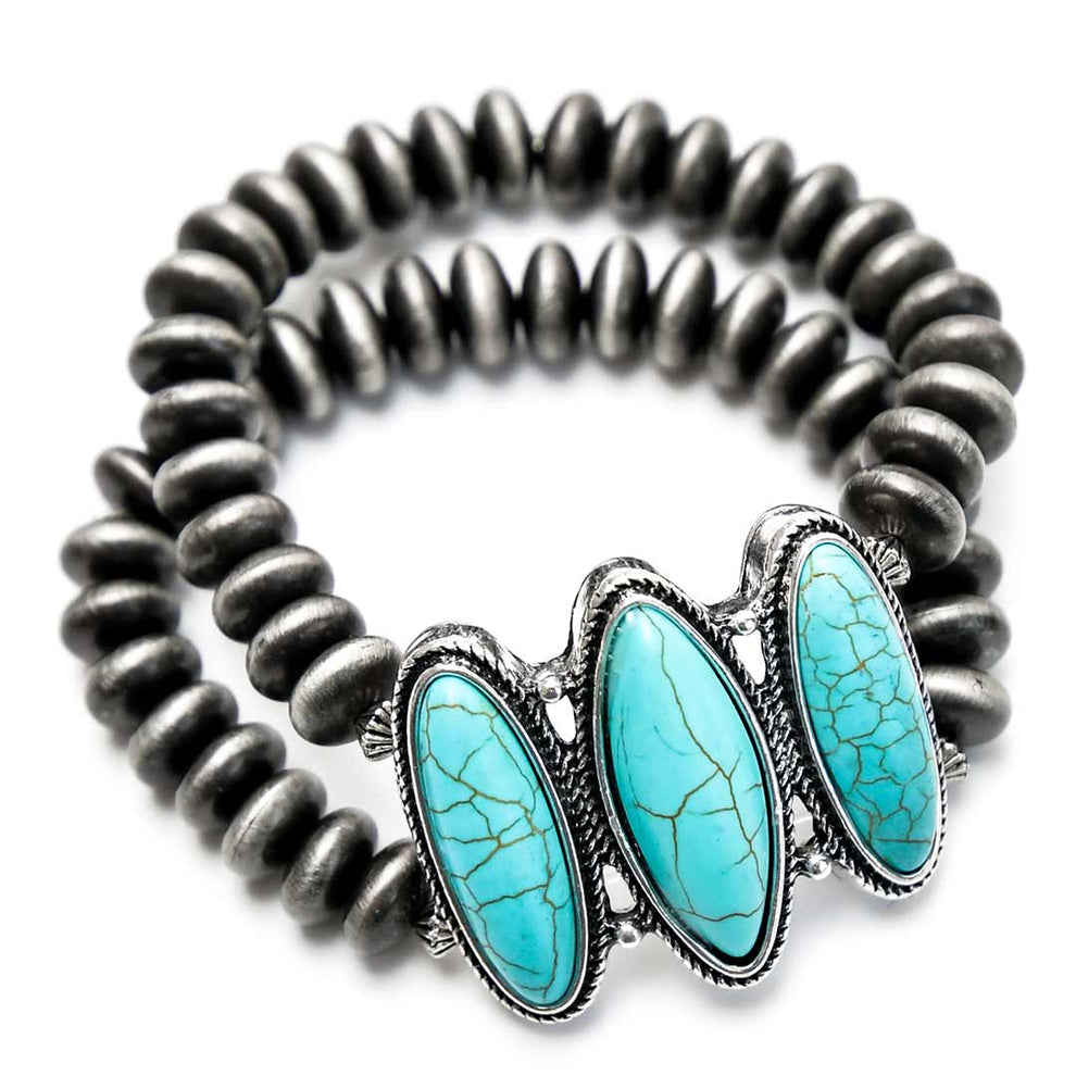West & Co Jewelry Turquoise and Navajo Bead Layered Bracelet